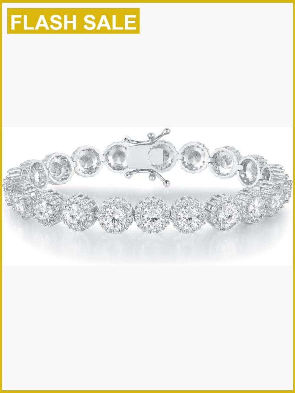 Classic White Crystal Tennis Bracelet - Women's Jewelry